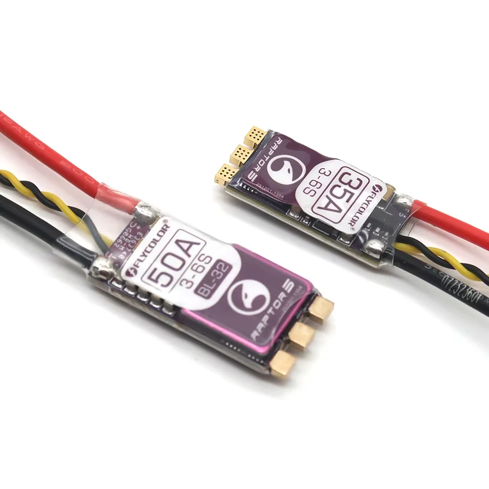FLYCOLOR Raptor5 Brushless ESC 3-6S Drone ESC 32Bit G701 PWM 128K Single 20A 35A 45A 50A ECS Dshot Proshot for FPV Racing Drones