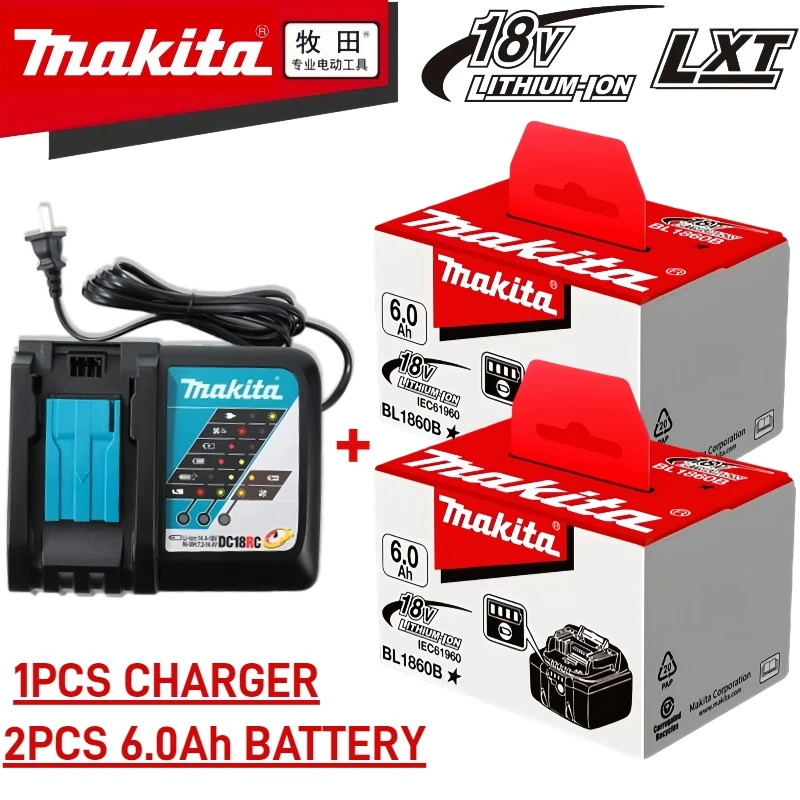 

2025 Original Makita 18V battery, 6Ah, for Makita 18V DTW700 DDF487 DTD173 DGA404 HR140D DJV182 power tool, quality assurance