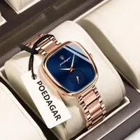 POEDAGAR Reloj elegante de lujo para mujer, Reloj de pulsera de acero inoxidable resistente al agua para mujer, relojes de cuarzo simples a la moda para mujer, Reloj