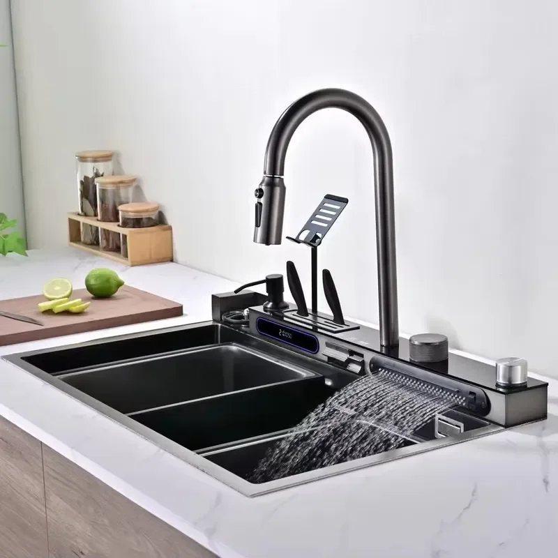 ODM OEM Modern Multifunctional Lavaplato Evier Dish Washer Sinks Smart Faucet Basin Dishwasher Stainless Steel Kitchen Sink