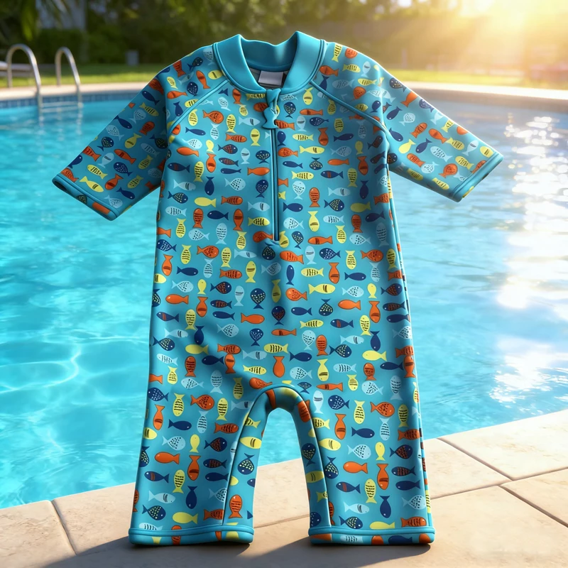 

Детский быстросохнущий цельный купальник для мальчиков с молнией спереди, защита от УФ-излучения UPF 50+, для пляжа и серфинга