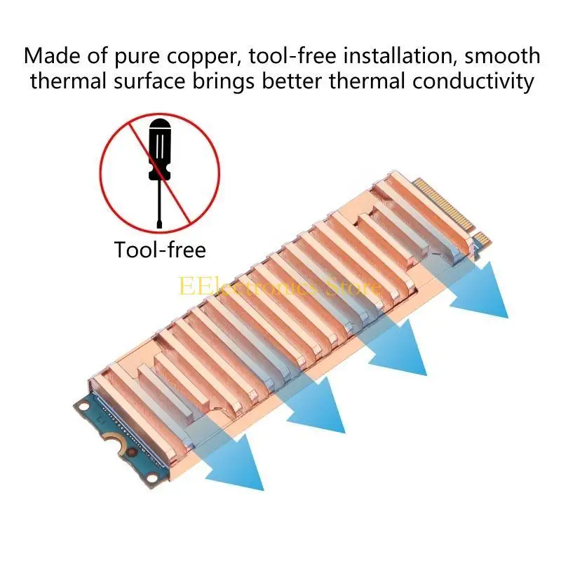 

B03C Pure Copper for M.2 NGFF Heatsink for Cooling for M.2 NVME 2280 SSD Radiator for Enterprise-Class Server or PC SSD