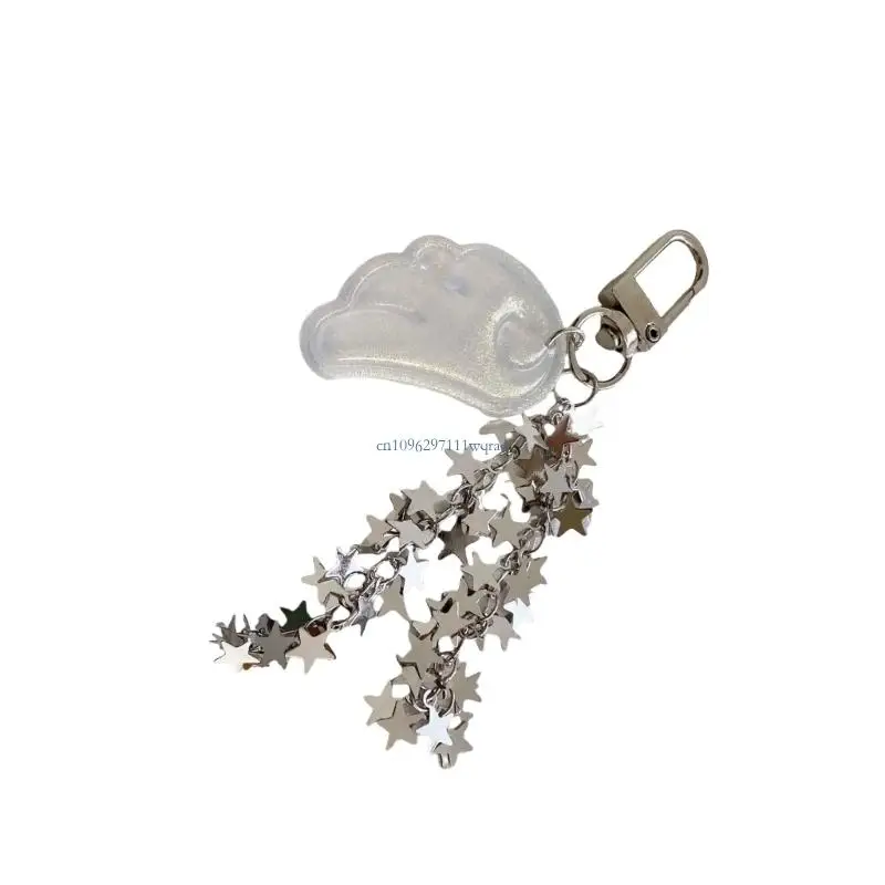 Elegant Y2K Inspired Keychain Pendant Accessory Combining Stars Angel Wing For Bags Keys Or Gift Giving