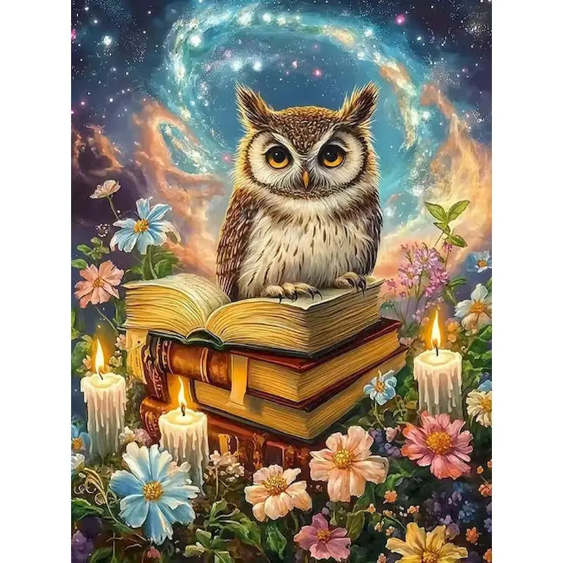 

GATYZTORY Picture By Number Book Landscape Kits For Adults Handpainted DIY Frame Painting By Number Owl Animals Home Decoration