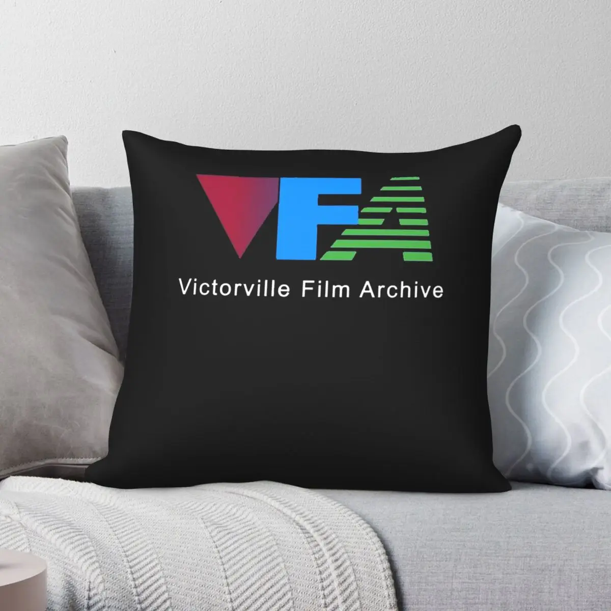 Victorville Film Archive - Funda de almohada cuadrada de poliéster, lino, terciopelo, con estampado y cremallera, decorativa, para cojín de cama