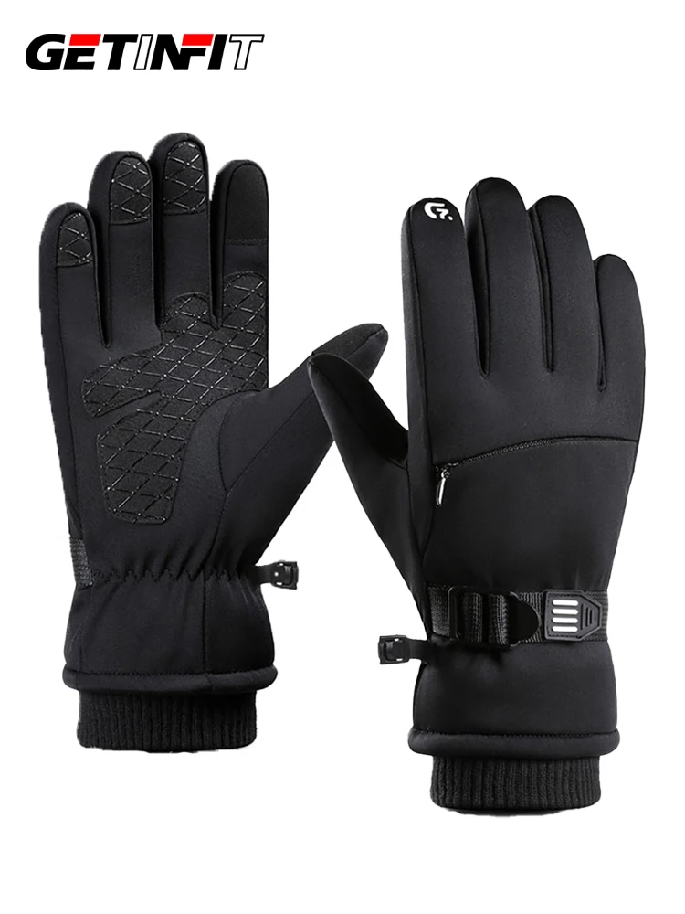 AliExpress NONE GETINFIT Ski Gloves Winter Outdoor Sports Touch Screen Fleece Thickened Windproof Waterproof Cold-resistant Warm Skiing Cycling