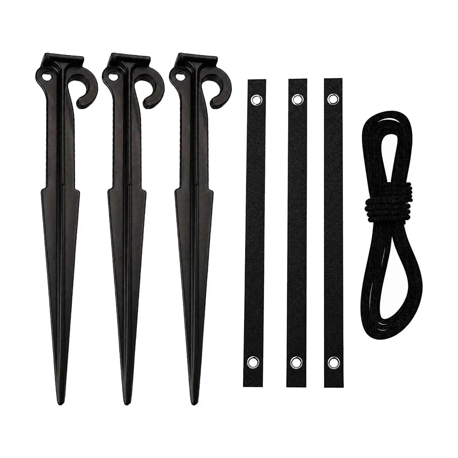3 Pieces Tree-Support Stake Quick Setup Tree Support Anchor Kit with Straps Easy to Install Garden Stake Set with Straps and