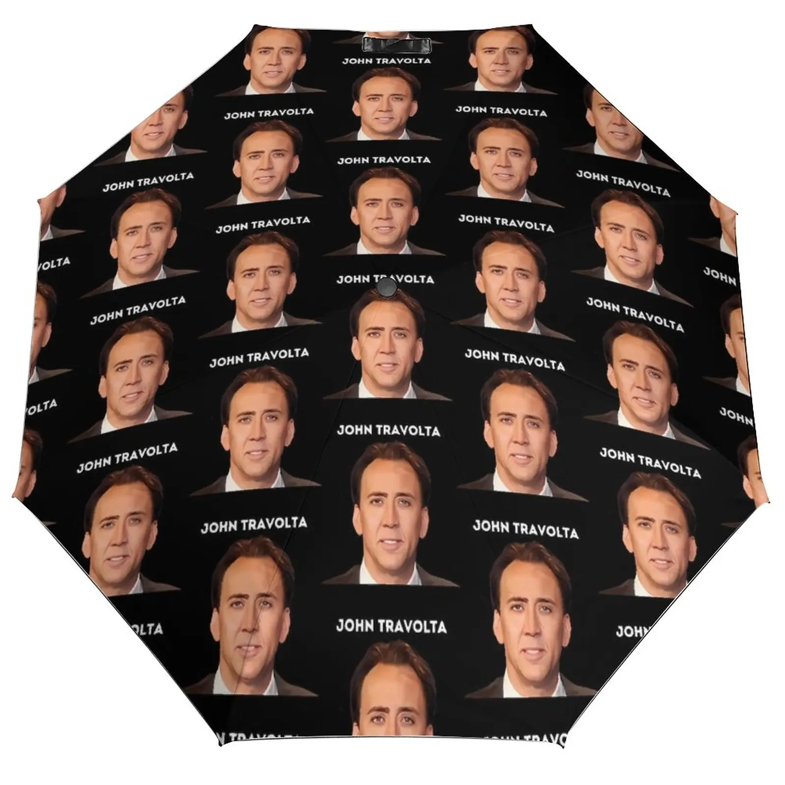 Nicolas Cage Face Umbrella  Anti UV Trekking Umbrella Mini Automatic Painting Compact Umbrella