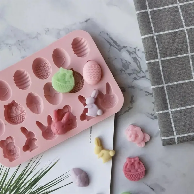 New Easter Silicone Mold Durable Diy Bunny Handmade Wholesale Newest Baking Dish Party Mini Easter Bunny Design Diy Mold Baking
