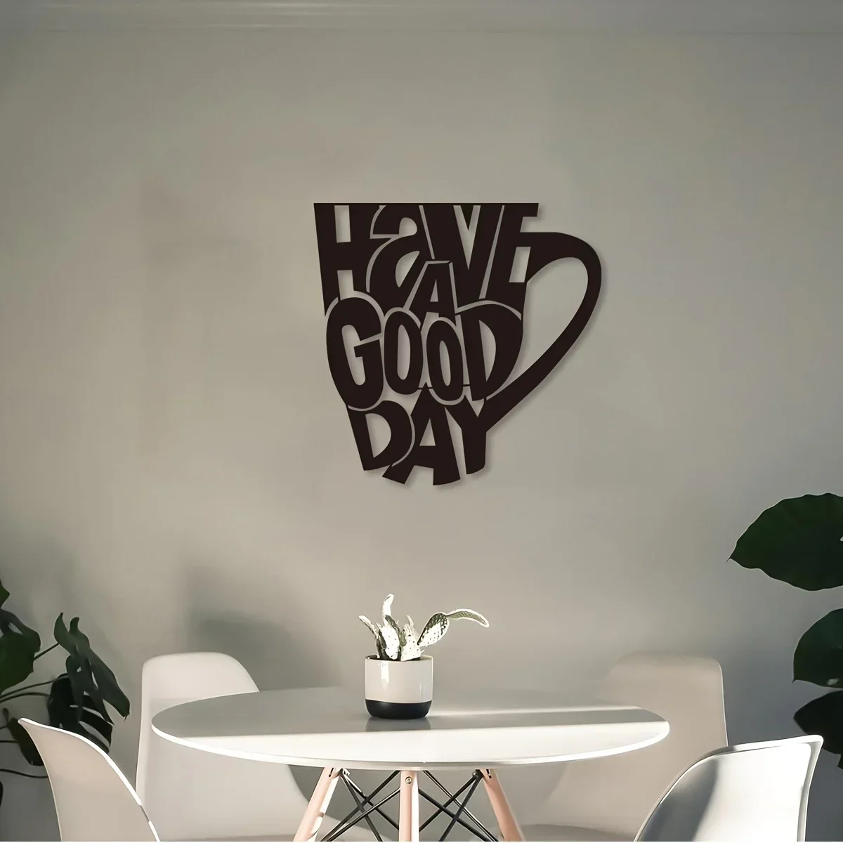 Hello Young HAVE A GOOD DAY Mug Iron Indoor Outdoor Crafts Interior Home Decoration Great for Living Room Bedroom Hallway Wall D