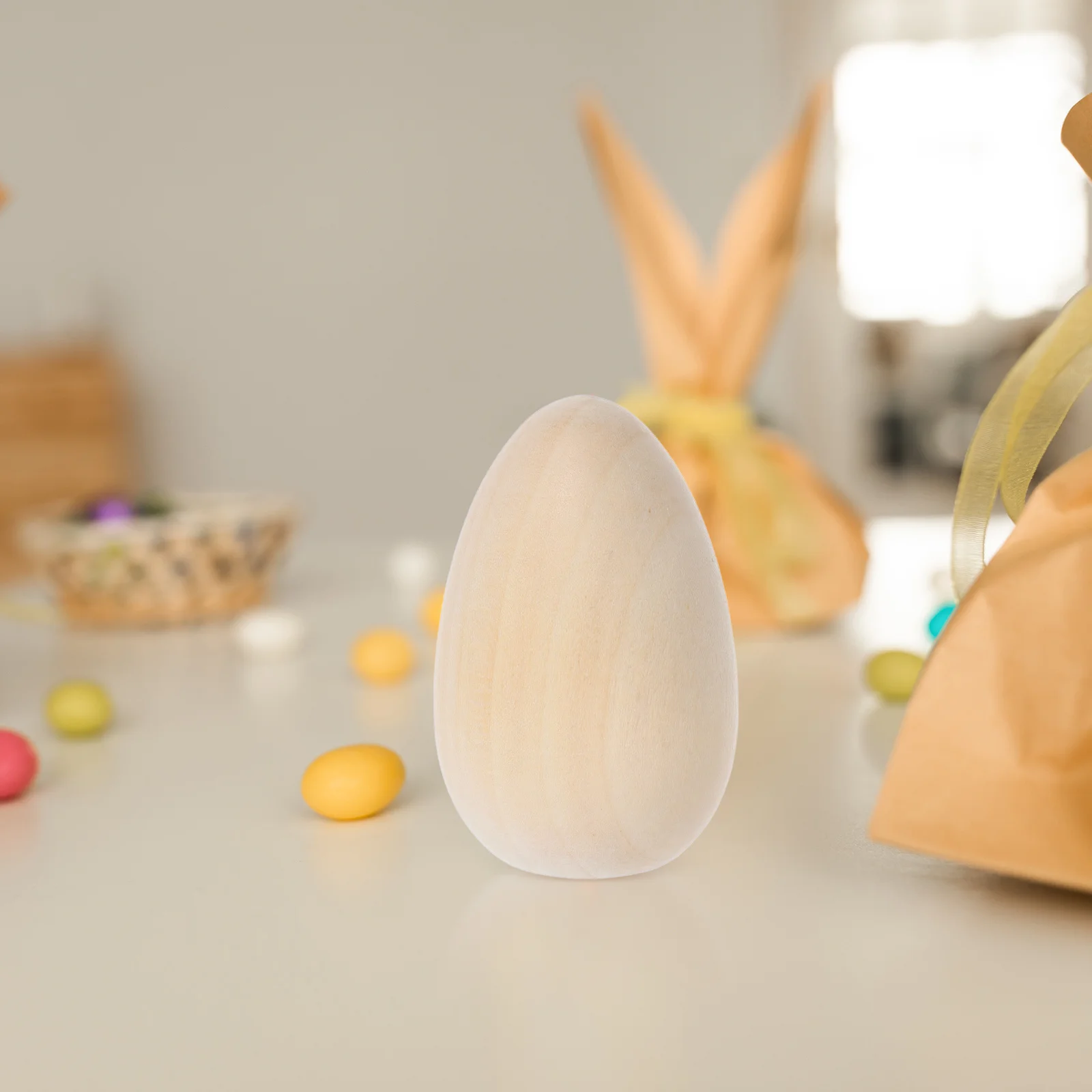 6개입 나무 달걀 그래피티 무도색 부활절 DIY 공예 장식품 내구성 수제 휴일 장식 달걀 그래피티 장난감