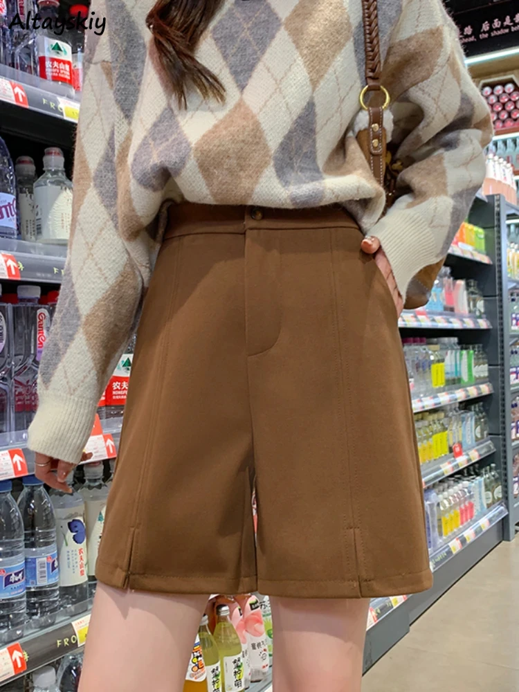 

Шикарные шорты с карманами, женские модные однотонные простые свободные мягкие молодежные популярные универсальные брюки для студенток INS, новинка BF