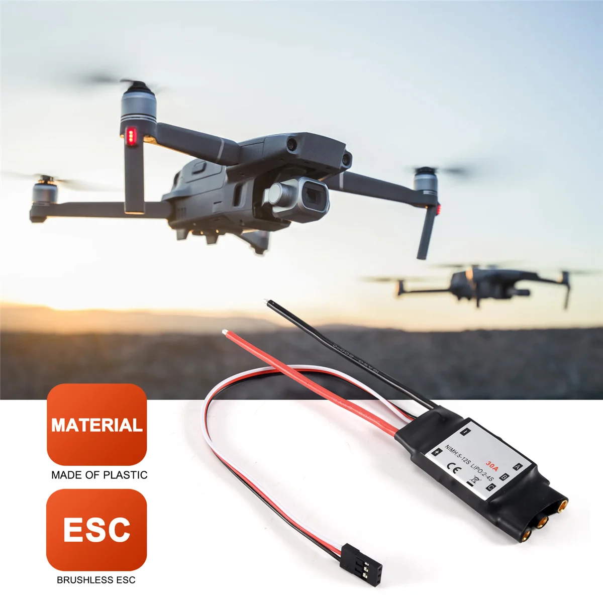 Controlador de velocidade sem escova HP SimonK 30A ESC BEC 2A para Quadcopter F450 X525