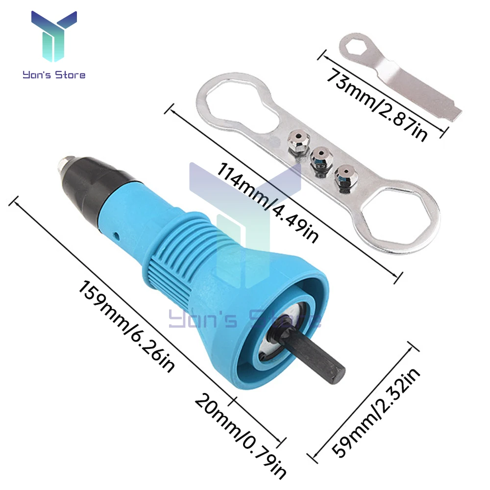 1Set Electric Rivet Gun Conversion Head Rivet Nut Gun Drill Adapter Cordless Riveting Tool Insert Nut Pull Rivet Tool Kit