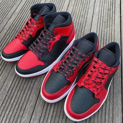 Mode lacets plats pour baskets noir rouge X rayures lacets de chaussures pour AF1 120/140/160CM chaussures accessoires tennis lacet 1 paire