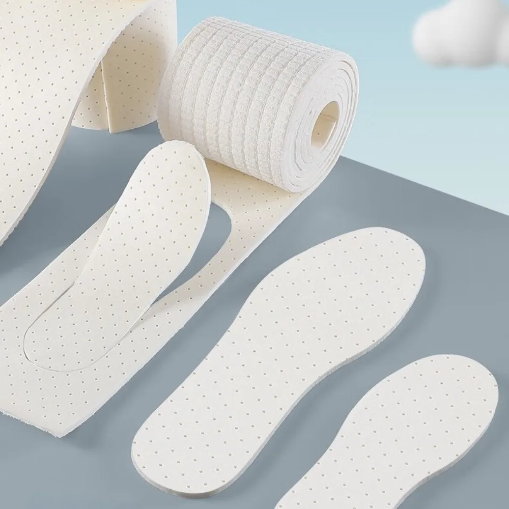 2 Rolls Breathable 1.5m DIY Latex Insoles Comfortable Sweat-Absorbing Self-cut Insoles Shock Absorption Cushioning
