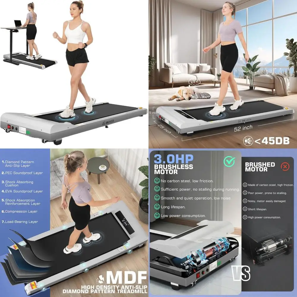 

Compact 300lbs Capacity Desk Treadmill with Remote, Quiet Electric Treadmill for Home/Office Use, LED Display, Easy Assembly