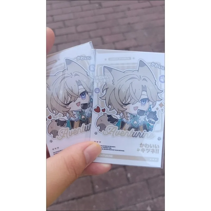2Pcs/Set Honkai: Star Rail Anime Laser Card Aventurine Kakavasha LOMO Card Postcard Gift