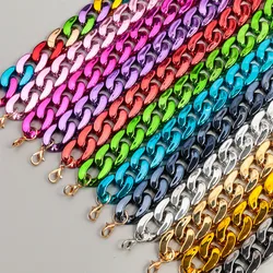 New Metallic Color Acrylic Chain Choker Necklaces for Women Unisex Vintage Statement Link Collar Necklace Pendant Y2K Jewelry