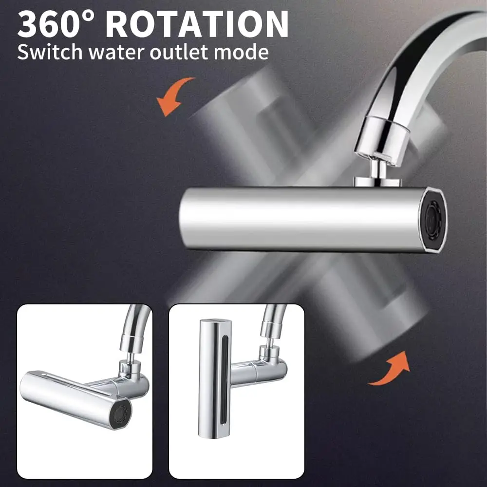 Waterfall Kitchen Faucet Bubbler Splash-proof 360ยฐ Swivel Bathroom Skin Basin Tap Extender Water Adapter For Kitchen Sink