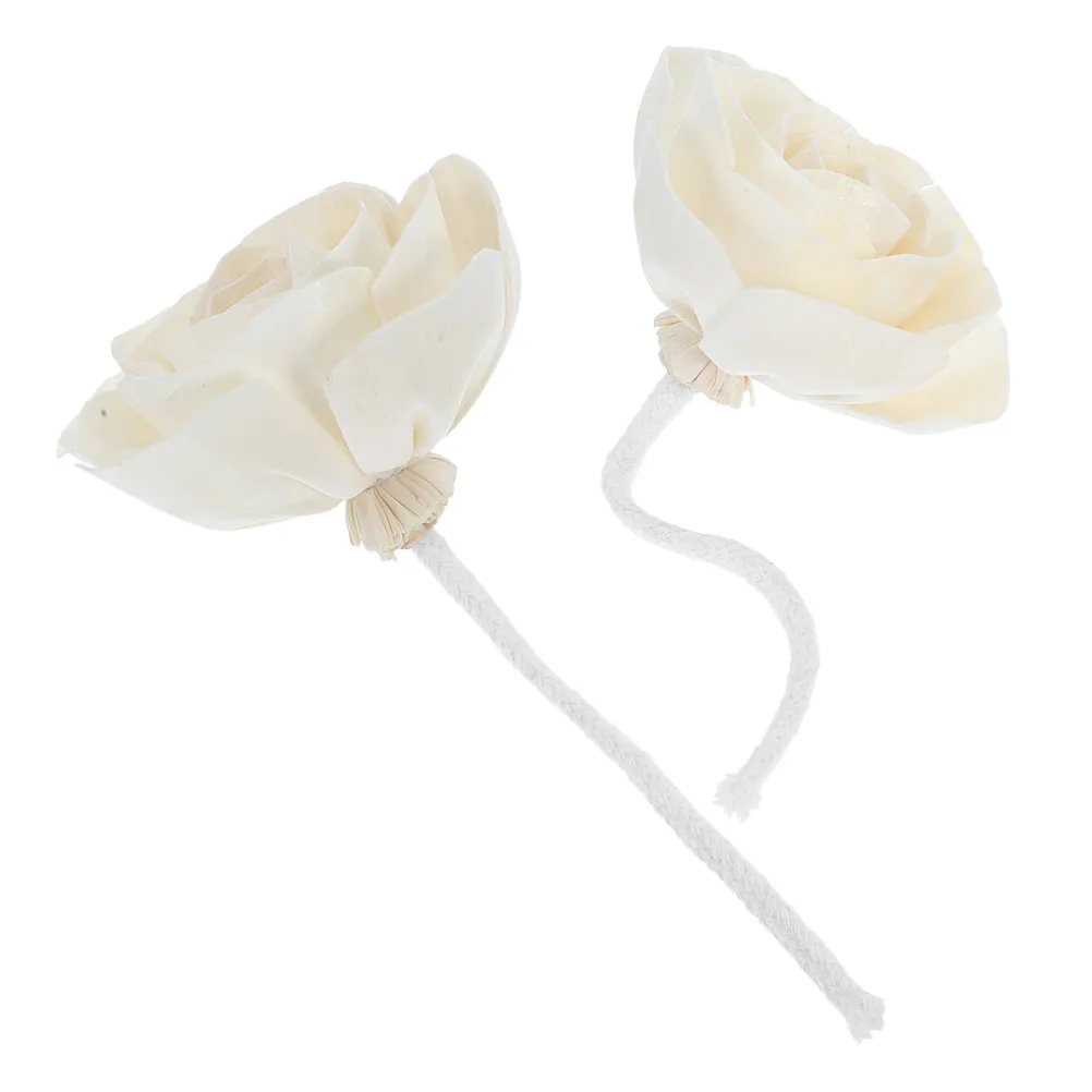 2Pcs Elegant Faux Cotton Rope Diffuser Flowers for Essential Oil Reed Diffuser Home Office Decorative Fragrance Stick