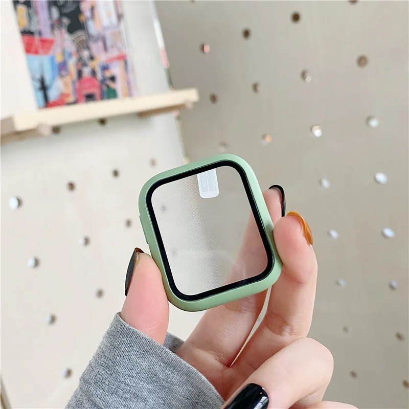 Soft Silicone Case For Apple Watch 7 45mm 6 SE Series 42mm 38mm  Fashion Solid Color For IWatch 40mm 44mm 41mm Protective Frame