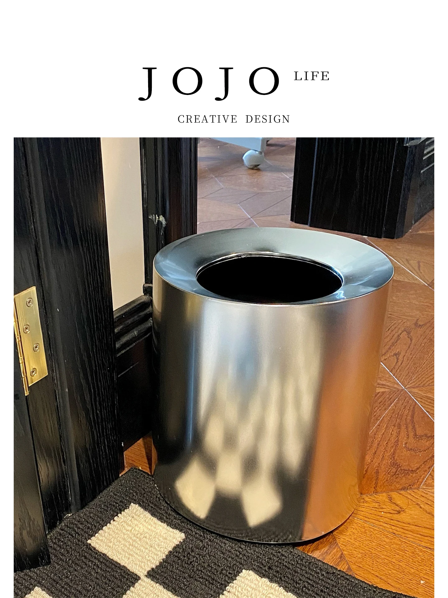 

Silver Space Plated Tra Can JOJOS L PD Mr. ceries Retro Bedroom Home Use Plastic round ape Thiened No Cover pe