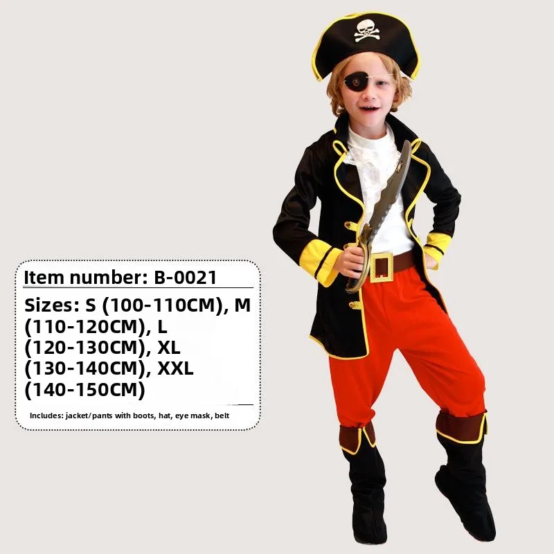 할로윈 파티 캐리비안 해적 잭 스패로우 의상 어린이 해적 복장 드레스업 의류 민족 무대 공연