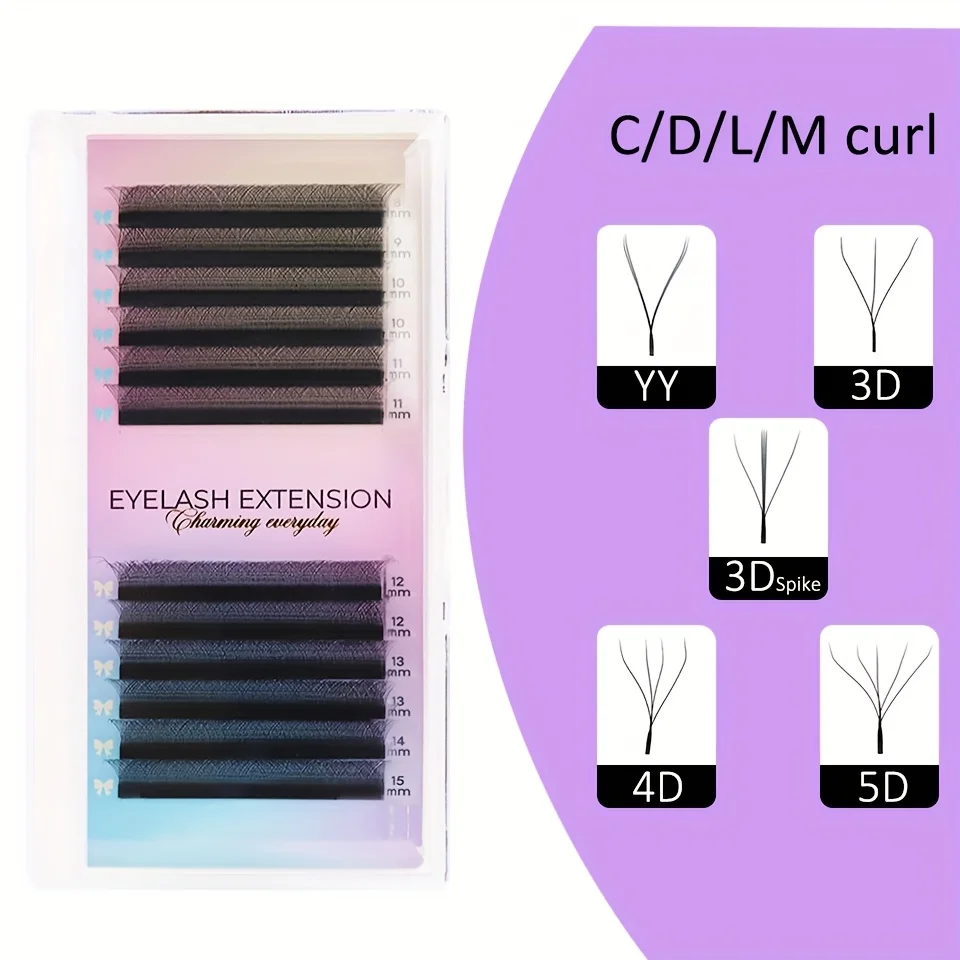 

L/LU/M Curl YY 3D 4D 5D W Shape Eyelash Extension Hand Woven Soft Light Natural Lashes Premade Volume Fan Eyelashes Makeup Cilia