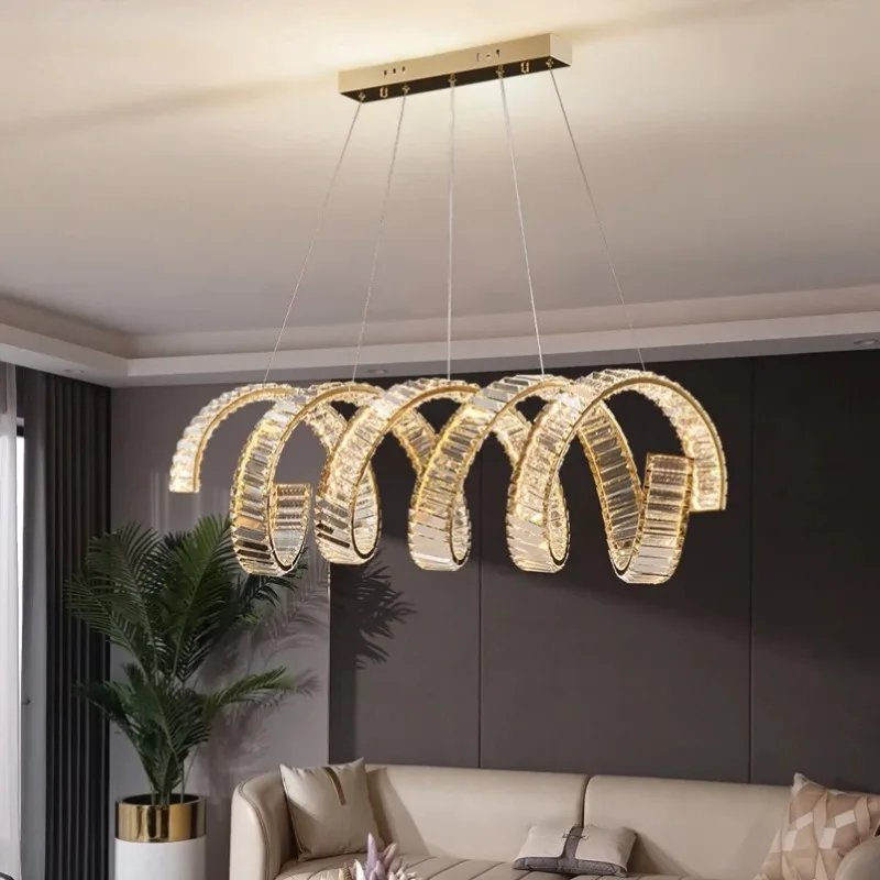 

Modern Elegant Crystal Chandelier Artistic Shaped Ceiling Lights Bedroom Living Room Kitchen Island Pendant Lamp Artistic
