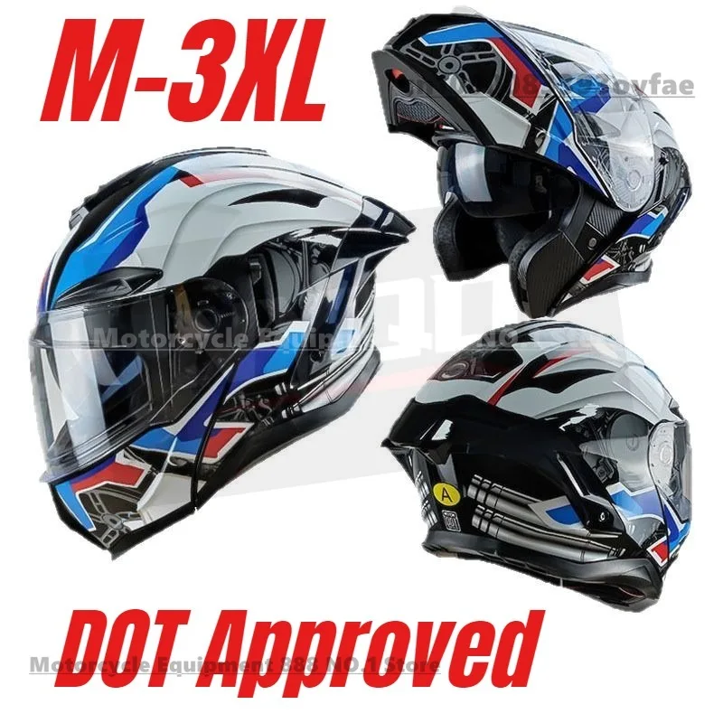 

Motorcycle Flip up Helmet Men‘s Full face Dual lens off-road Racing helmet Cascos para moto Motorbike Helmet DOT Approved