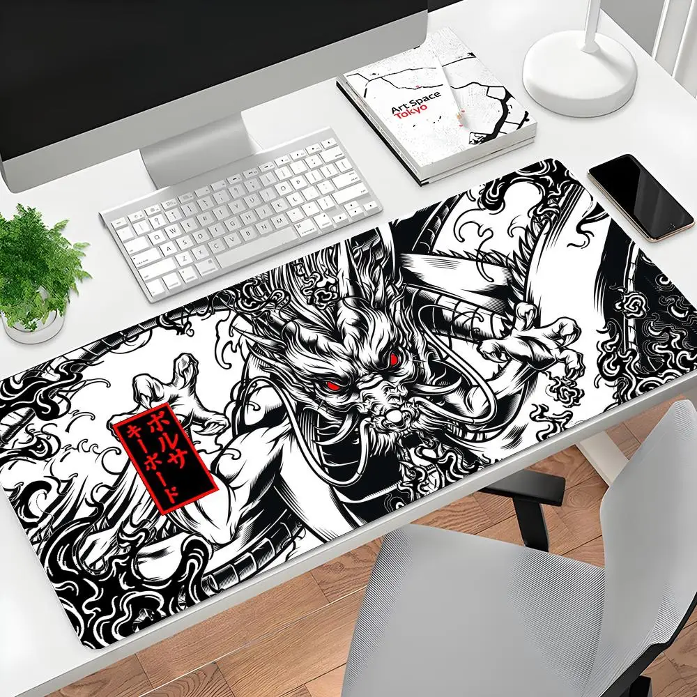 

Japanese Dragon Large Gaming Mousepad Keyboard Gamer Mouse Pad on The Table Speed Desk Mat Anime Mouse Mats ，Dragon pattern
