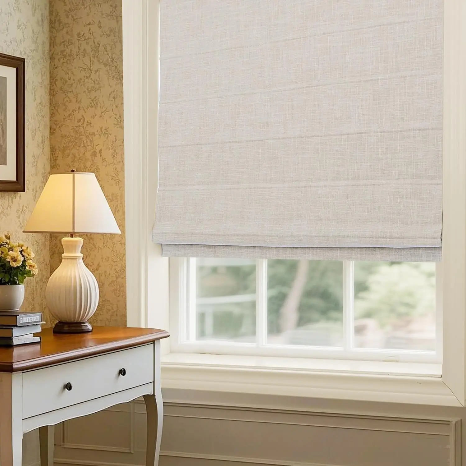Luxury High Quality Easy to Install Blackout Cordless Spring Control Roman Blinds for Windows view 4