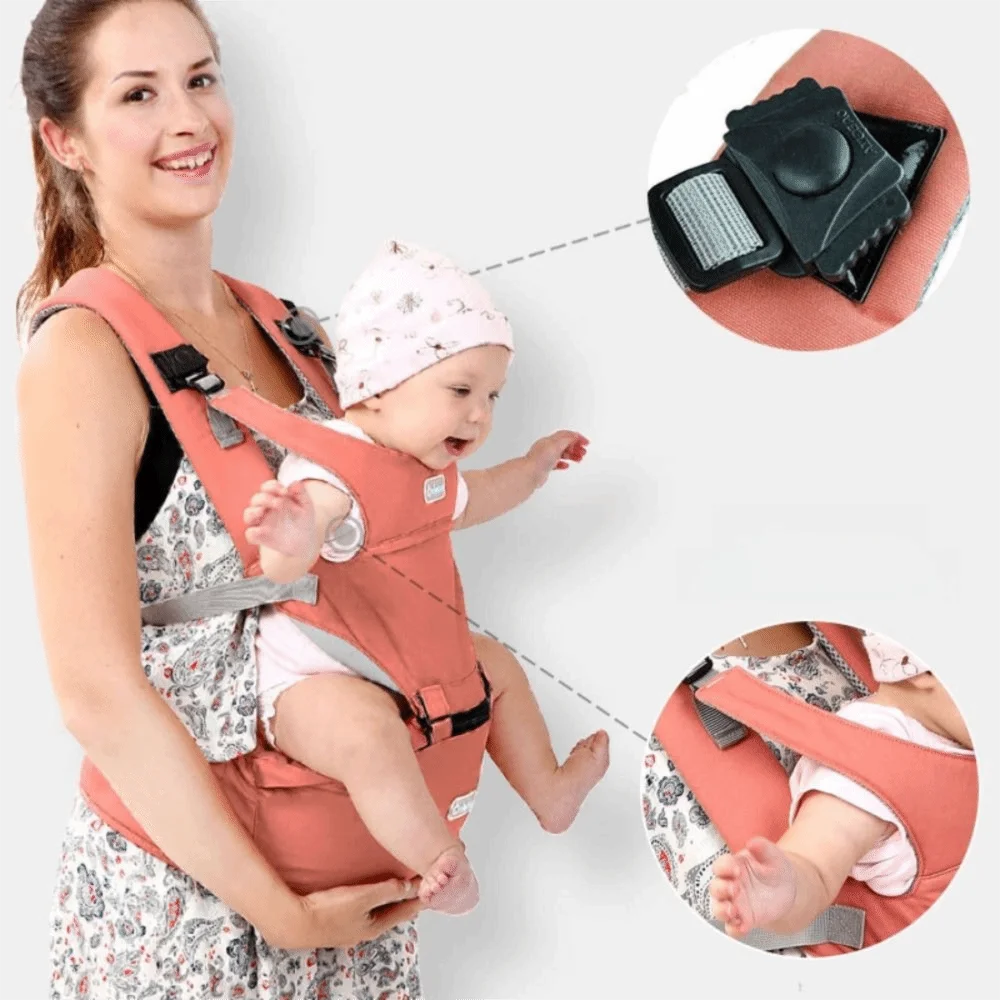 

Newborn Front Holding Baby Carrier Sling Design Infant Kangaroo Bag Baby Waist Stool Soft Material 360 Ergonomic Carrier
