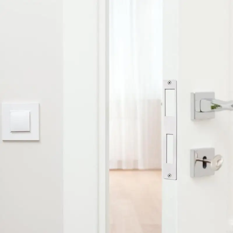 Replacement Door Strikes Plate with Steel Construction, Round Mounting Holes, and 2 Rectangular Contact Openings for M4YD