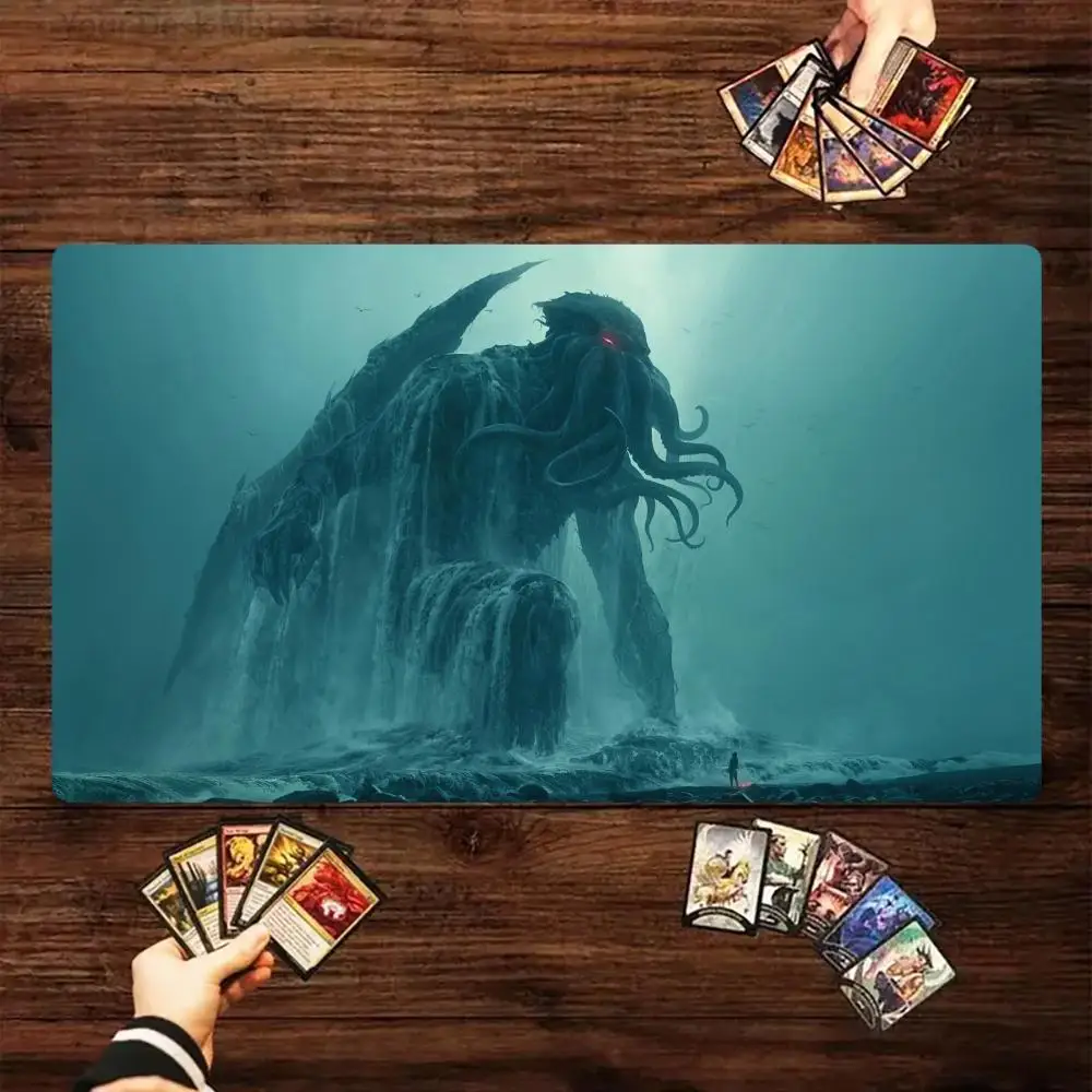 Cthulhu Monster Magic Party-Spielmatte, robuste Gummibasis für MTG- und TCG-Spiele, 35 x 60 cm, Mauspad, Büro-Schreibtischmatten, freundliches Design