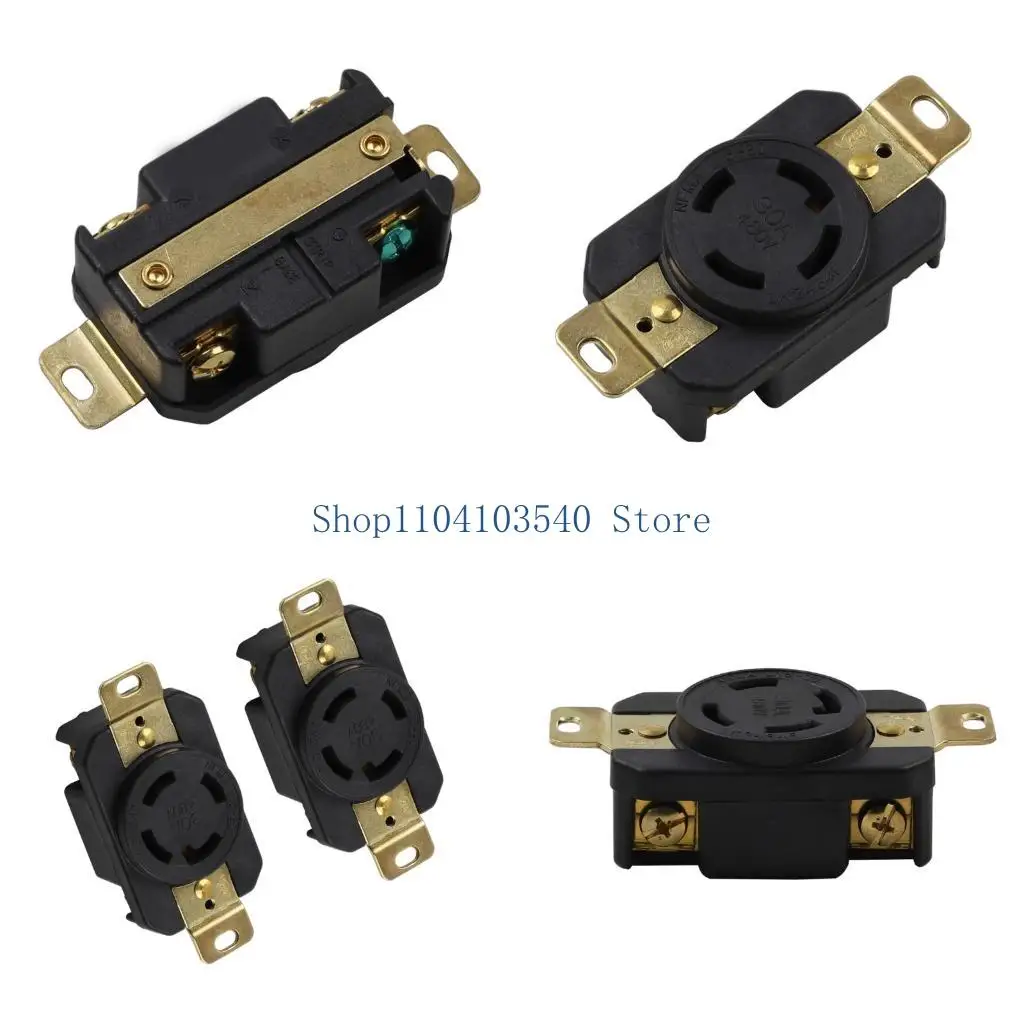 

02DC Pack Of 2 Heavy Duty 30R Twist Locks Receptacle 30Amp 480V Generator Power Connector with Housing for Industry