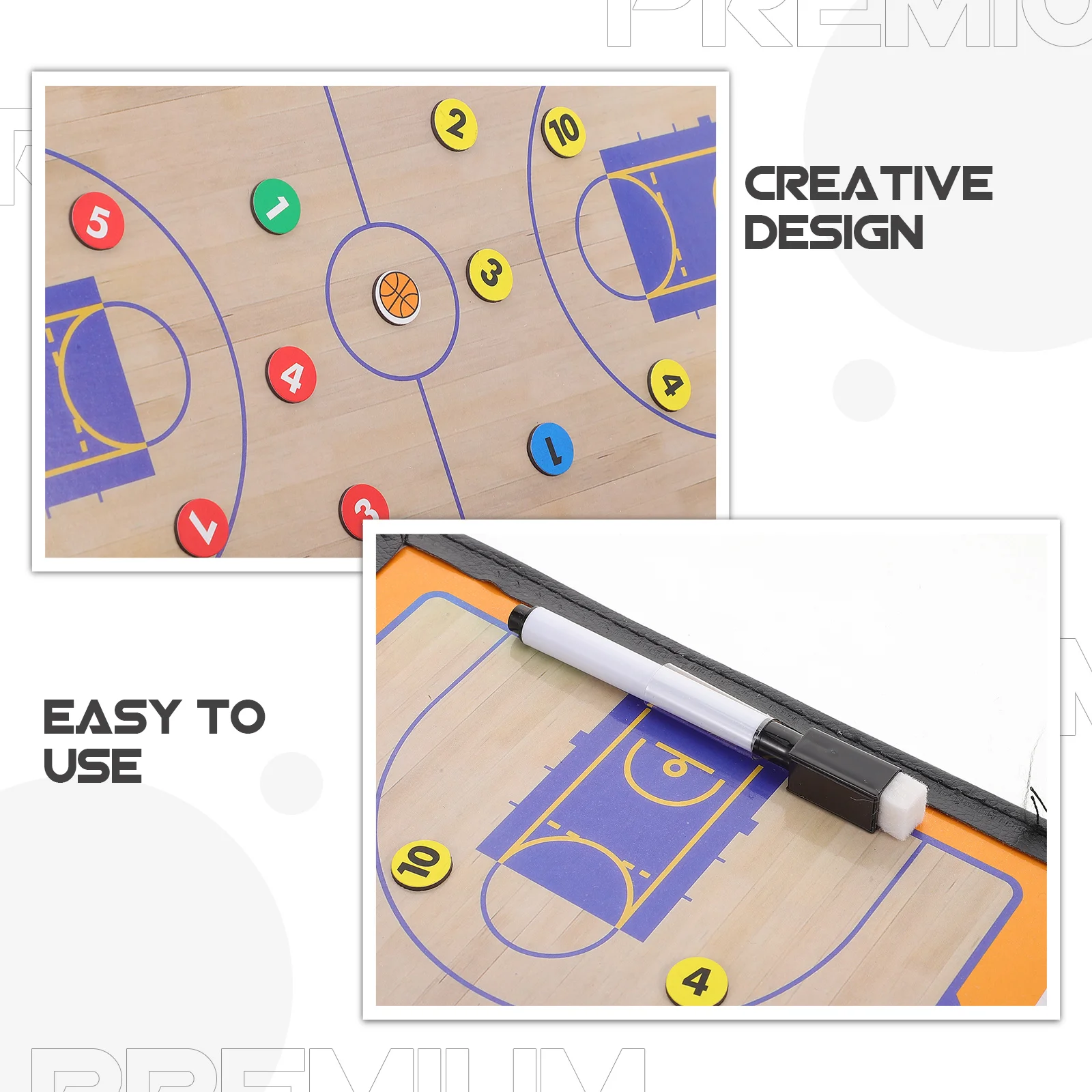 Складная баскетбольная тренерская доска, прочный баскетбольный буфер обмена из искусственной кожи для тренировочных матчей, демонстрационная игра