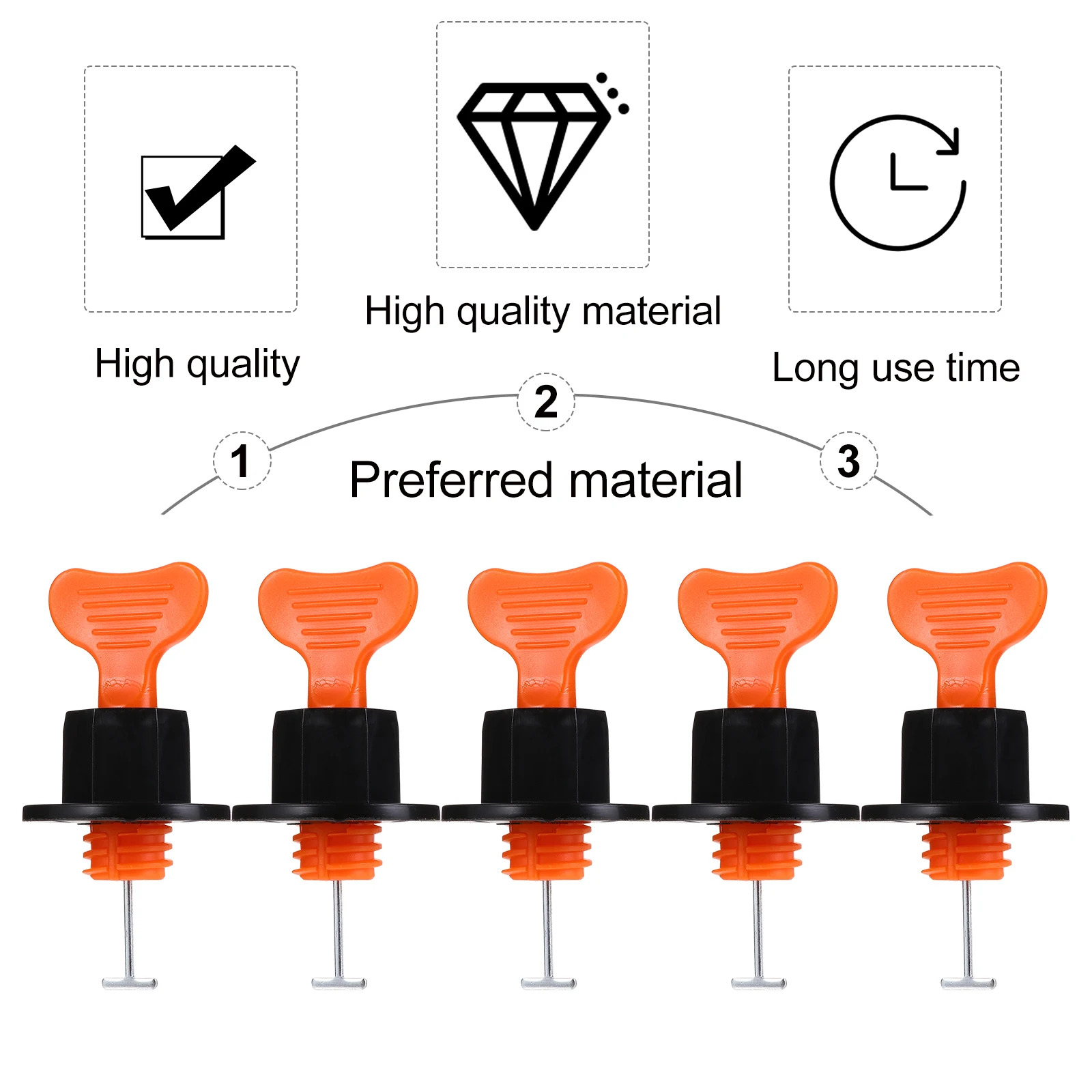 

100 pcs Tile Leveling System Reusable Kit For Floor Wall Installation Wear-Resistant Diy Tools Spacer Leveler Locator