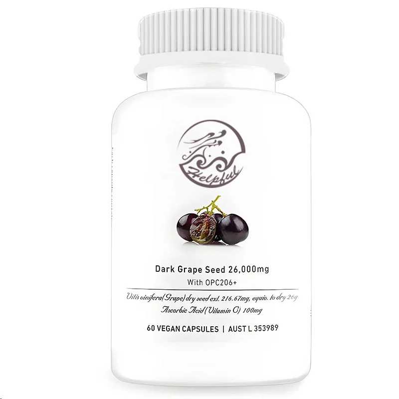 

Black grape seed 216.67mg antioxidant supplement for skin care, health support, 60 capsules