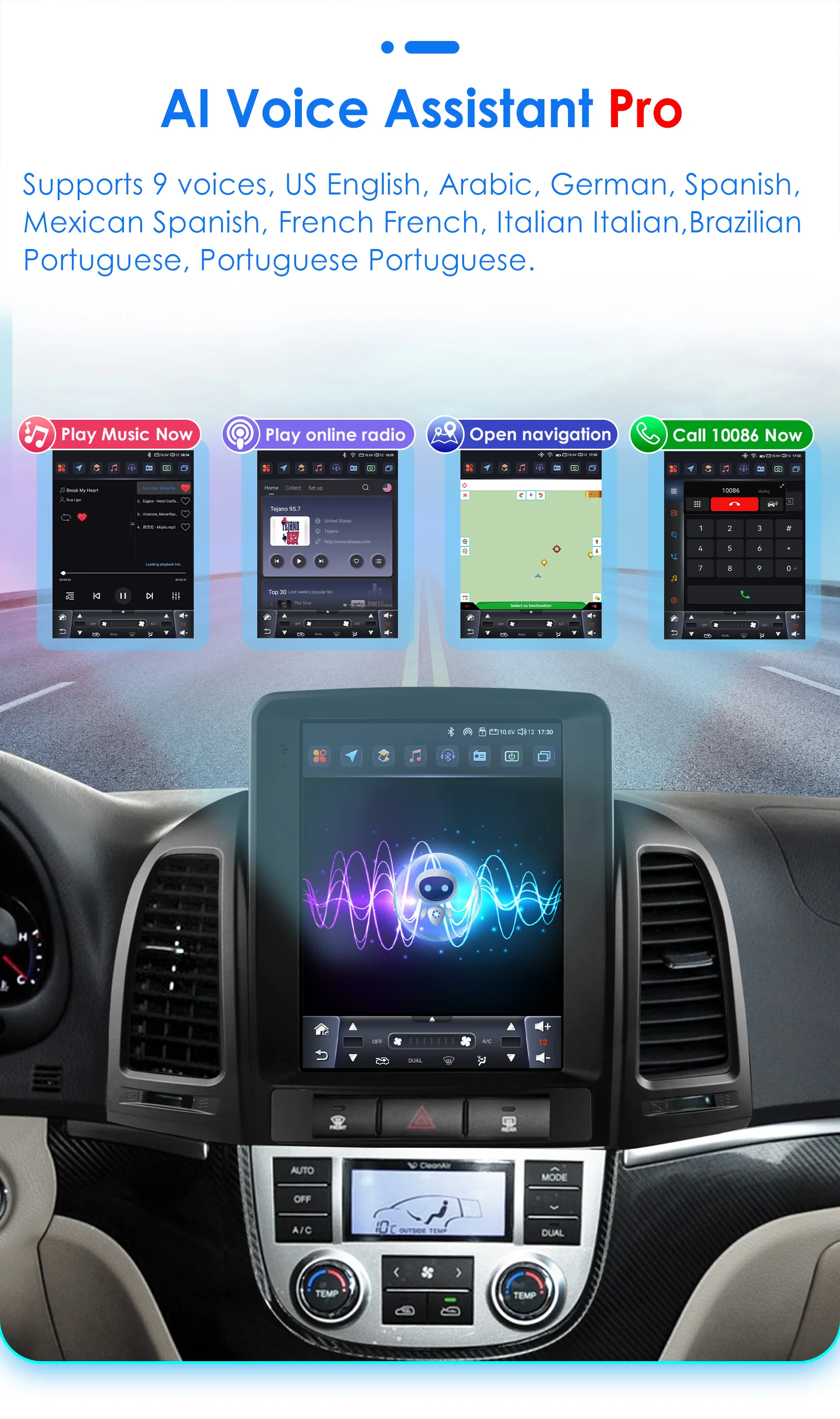 Hizpo 8Core 9,7 Zoll Autoelektronikgeräte für Hyundai Santa Fe 2 2006 - 2012 2-DIN-Headunit Carplay Radio Multimedia GPS WIFI – Detail 20