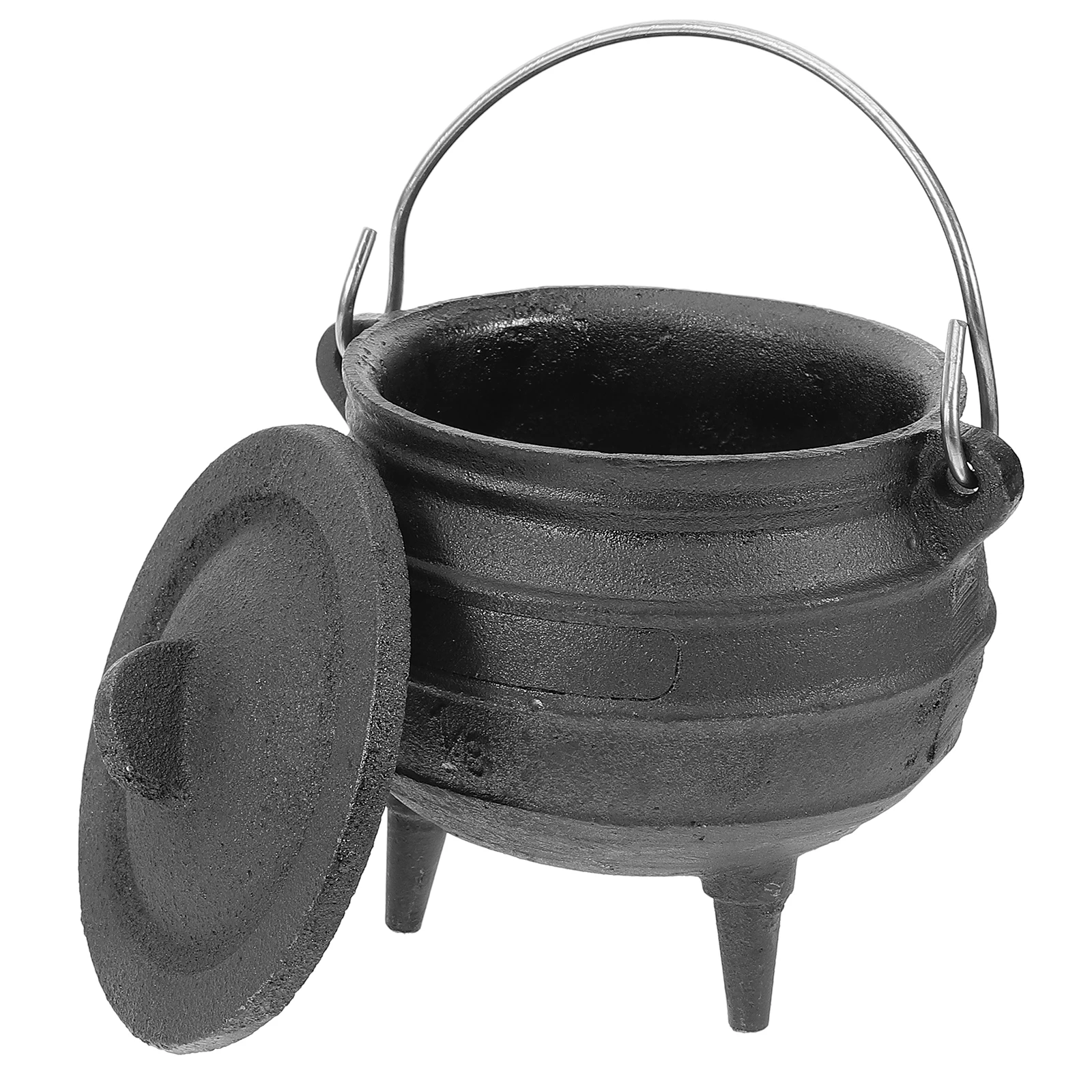 

Cast Iron Witch Ornament Halloween Party Decor Desktop Sacrifice Prop Offering Jar Small Metal Pot Adornment Tricky Decoration
