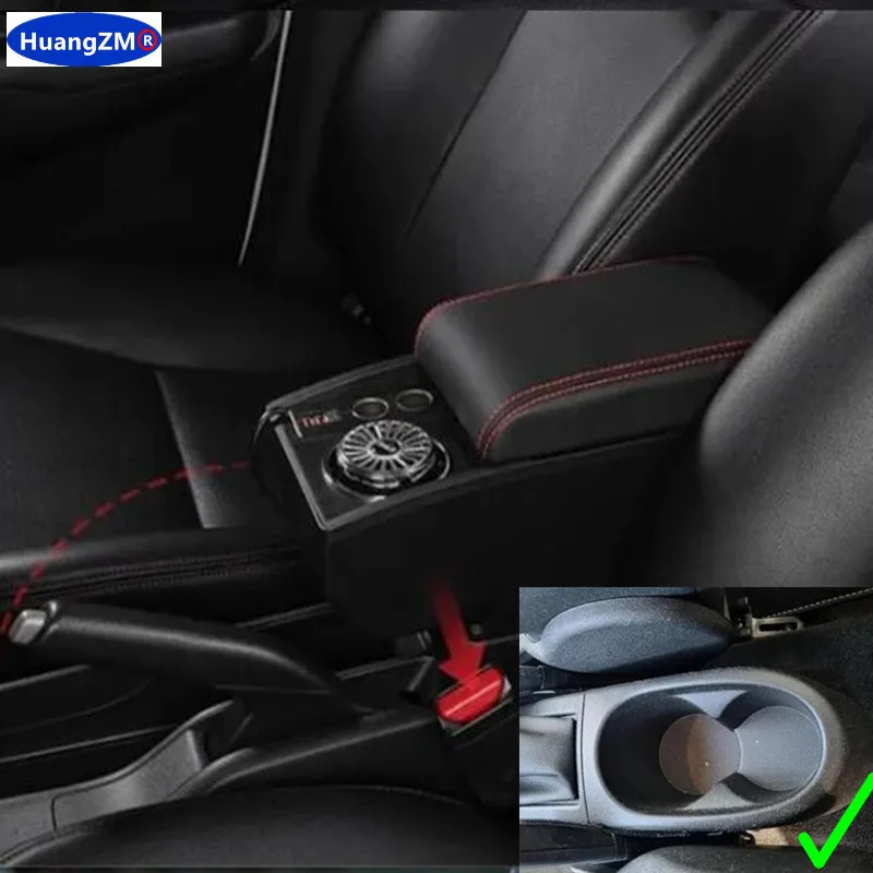 For Opel Corsa E Armrest Box Corsa E 2014 2015 2016 2017 2018 2019 Car Armrest Double-Layer Storage Box Retrofit Car Accessories