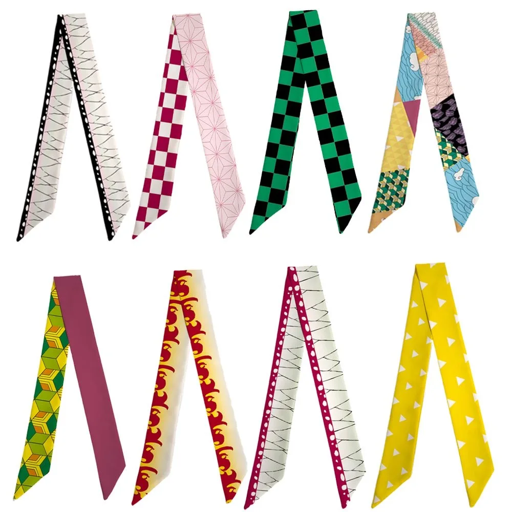 

Ghost Slayer Blade, лента для косплея, шелковый шарф, ремешок для волос, резинка для волос, головные уборы, аниме, бабочка, ниндзя, фасоль, уголь, ювелирные изделия из стекла Jiro