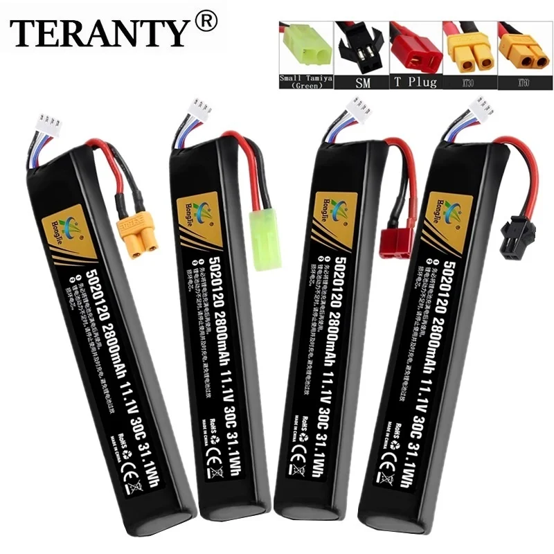 

Original RC Water Gun Airsoft LiPo battery 11.1V 3S 2800mAh 30C 5020120 for Airsoft BB Air Pistol Electric Toys Guns Parts