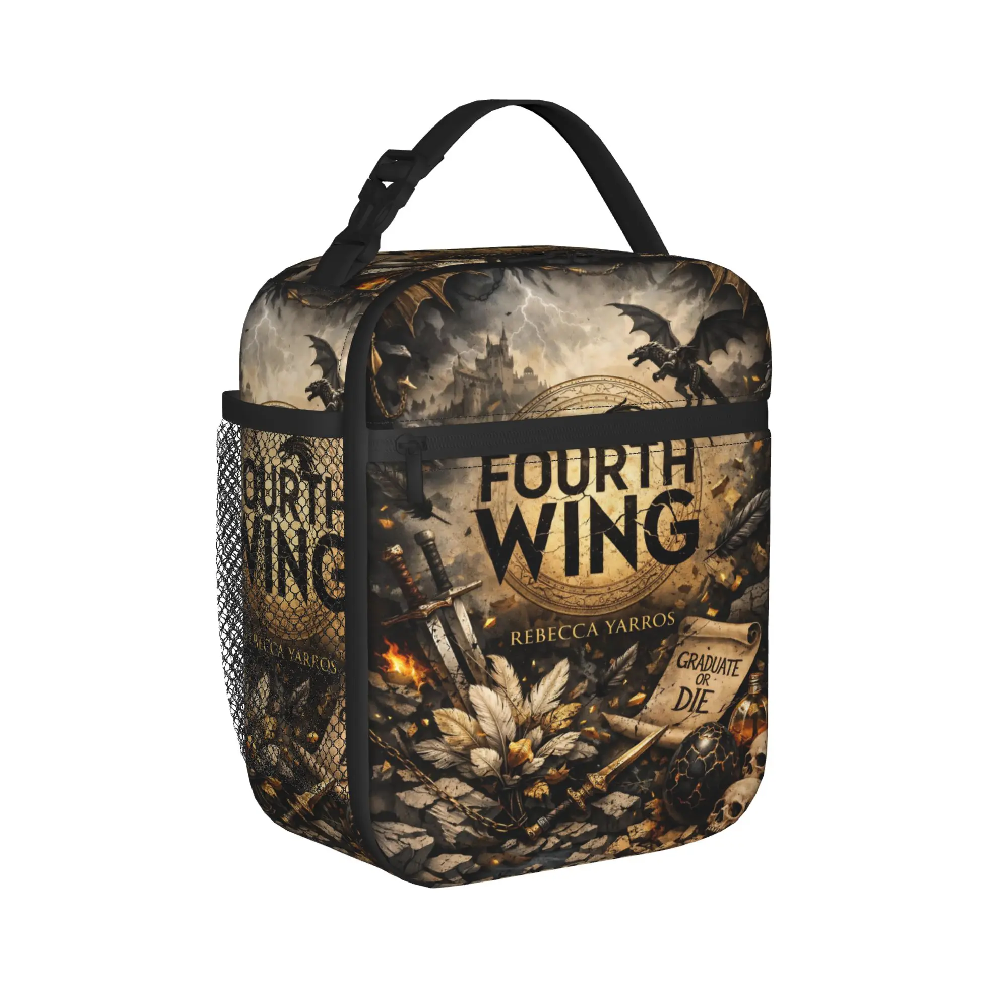 F-Fourth W-Wing Dragon Thermal Insulated Lunch Bags for Office  Portable Bento Box Men Women Cooler Thermal Lunch Box