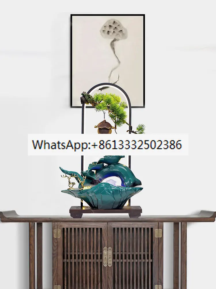 New Chinese-style Lucky and Wealth Flowing Water Decoration Home Living Room Desktop Fountain Landscape Decoration Office Gifts