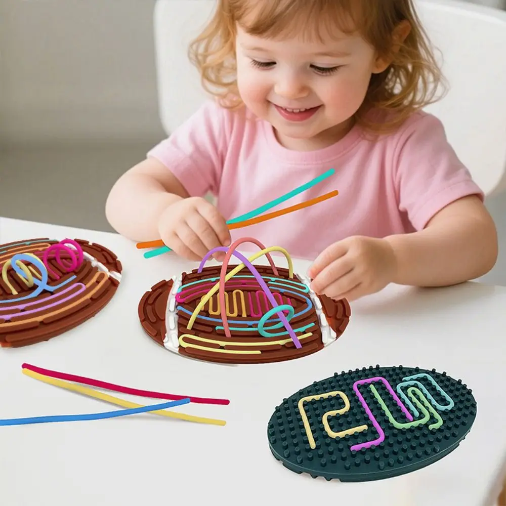 Tavola di attività sensoriale in silicone Allenamento delle capacità Puzzle per bambini Tavola sensoriale silenziosa Abilità motorie Montessori Tavola occupata