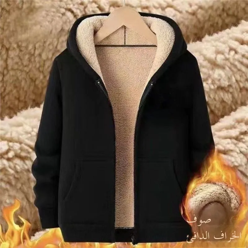 

Men's Oversized Hoodie Jaet Fce Lined Zipper Closure Polyester Fiber Stand Fit Winter Coat Bla Large Size