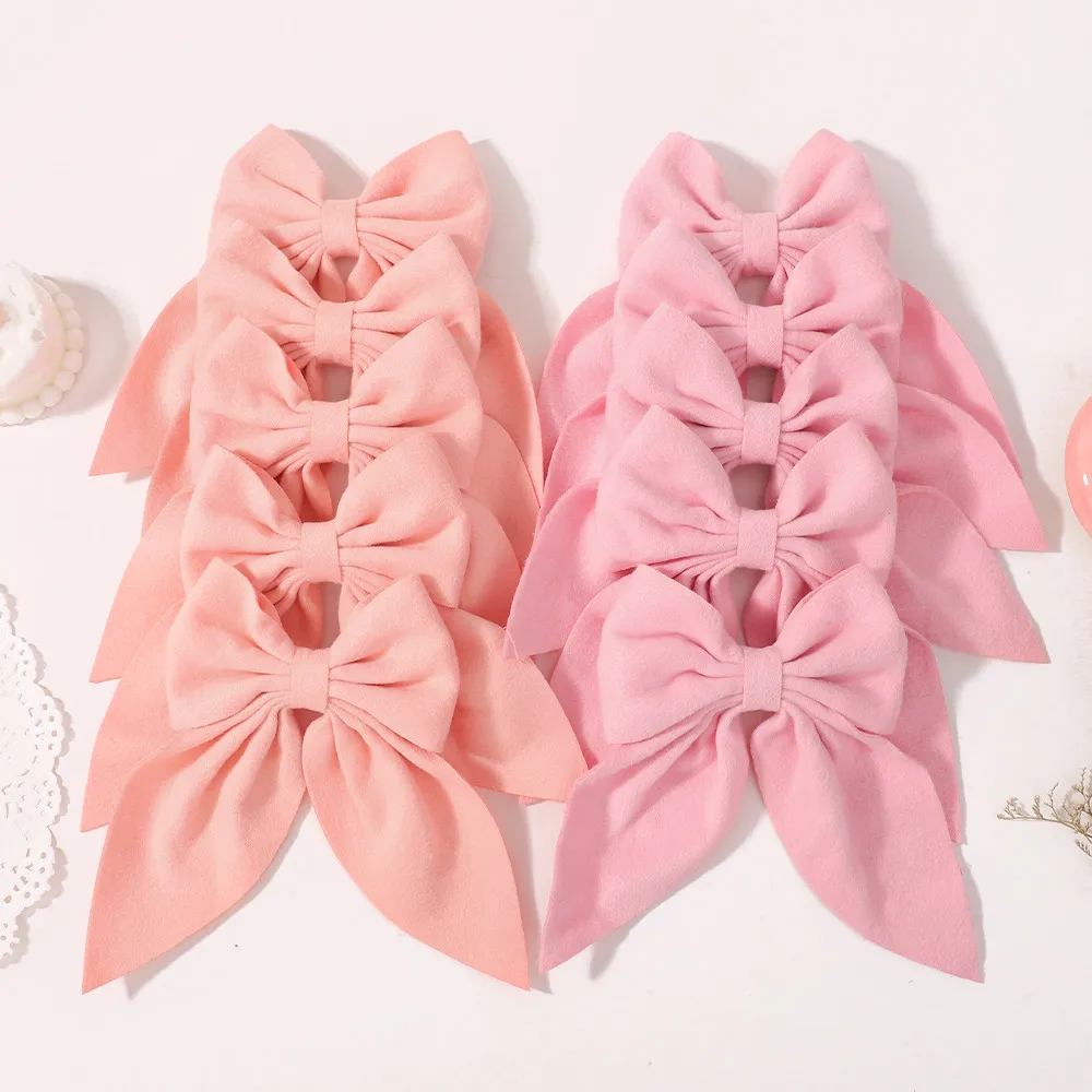 10 stücke Zufällige Farbe Rosa Jubeln Bogen Haar Clips für Mädchen Bowknot Haarnadeln Band Schmetterling Barrettes Clip Baby Haar Accesso